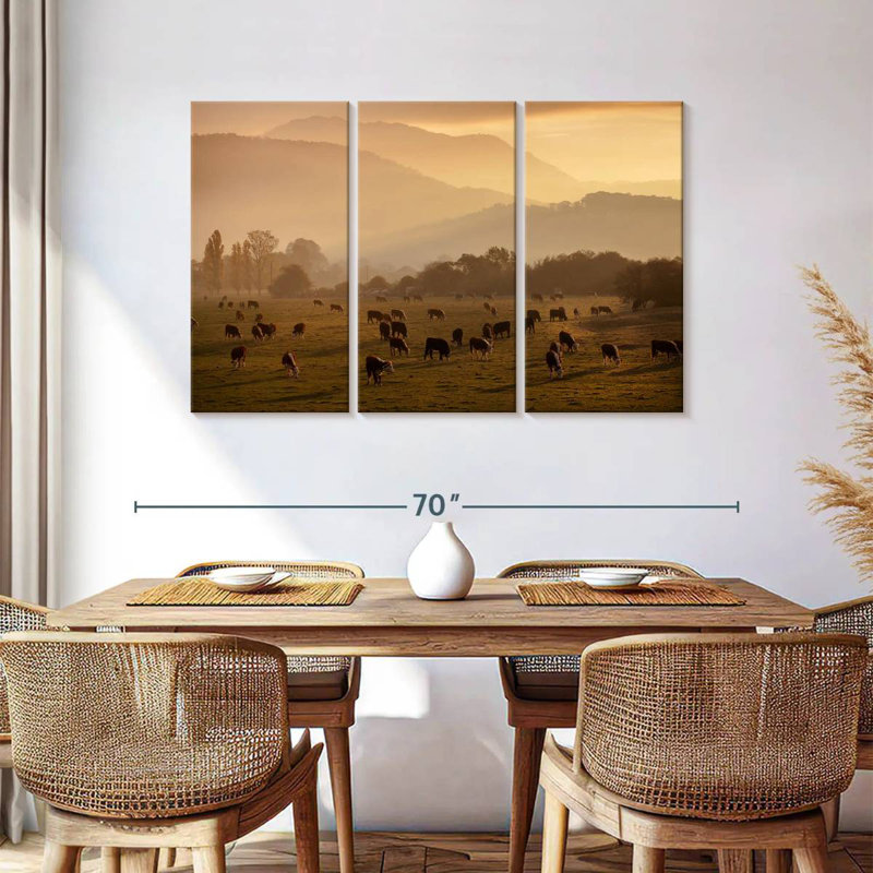 Grazing Cows, 36" H x 57" W