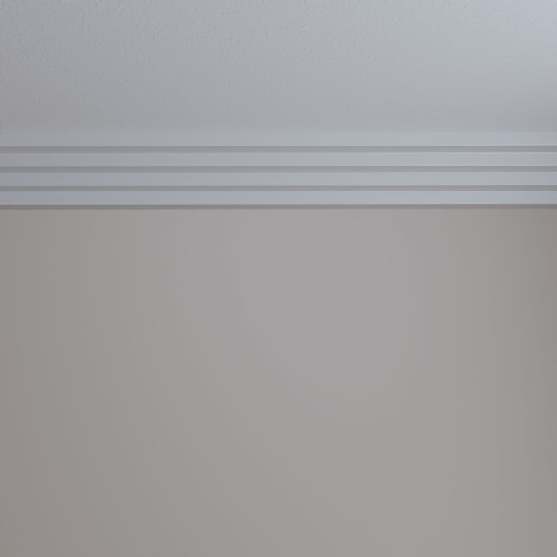 Primed White Polyurethane Geometric Crown Moulding Sample