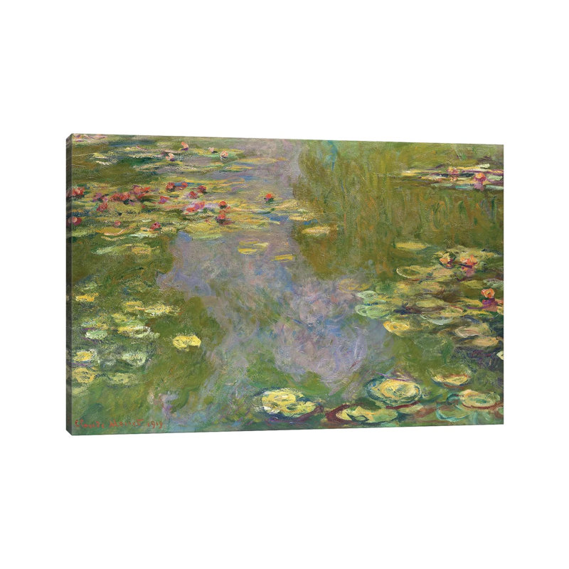 Water Lilies, 1919 by Claude Monet - Wrapped Canvas Painting, 20.32 cm H x 30.48 cm W
