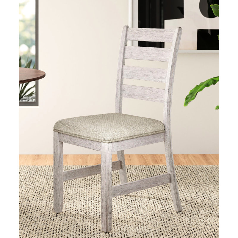 Ensemble de salle à manger 5 pièces - Table rectangulaire en bois et 4 chaises d'appoint rembourrées en tissu brun et blanc et brun