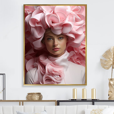 «Chic Woman with Floral Hat I», reproduction d'art sur toile