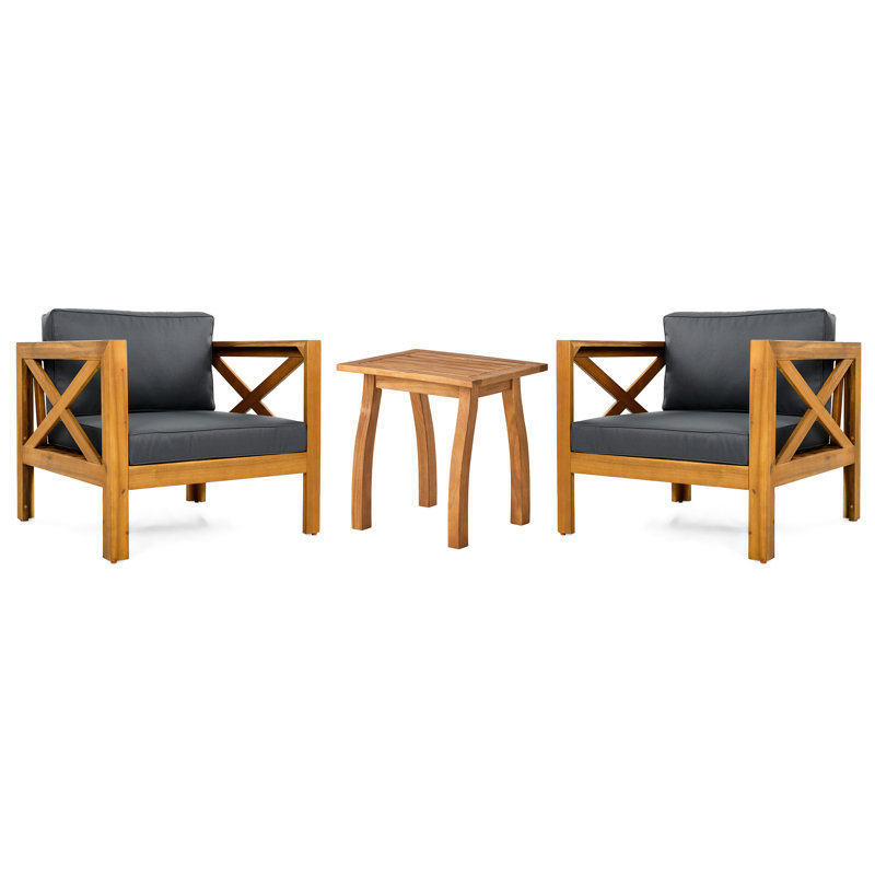 Fauteuil club en bois gris foncé foncé, Gris foncé