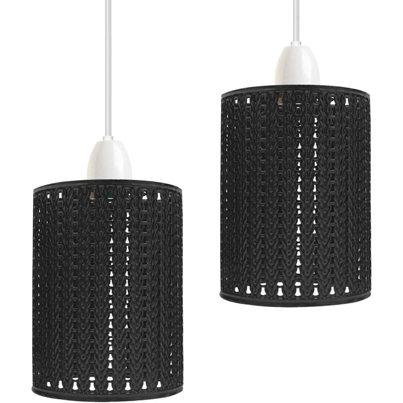 Anistin Metal Drum Lamp Shade ( Screw On ), Black