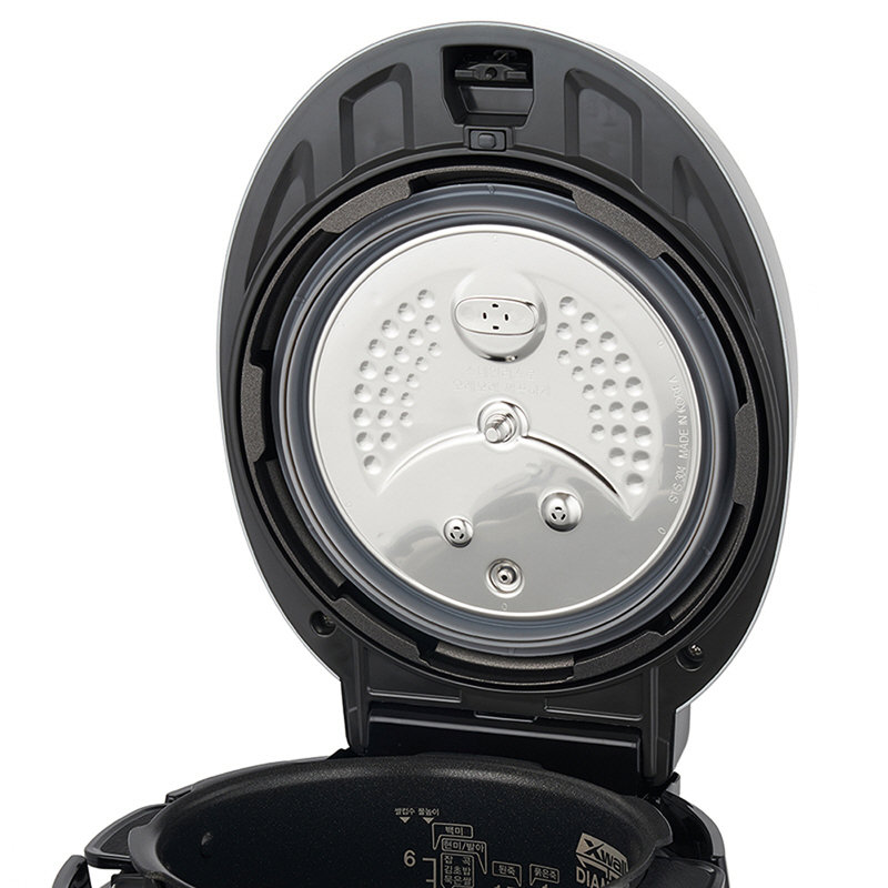CUCKOO High Pressure Rice Cooker 6-Cup Uncooked / 12-Cup Cooked with Nonstick Inner Pot, Versatile Rice Maker with 12 Menu Options and Steam Plate, Fuzzy Logic Tech, Voice Guide, Black (CRP-P0609S)