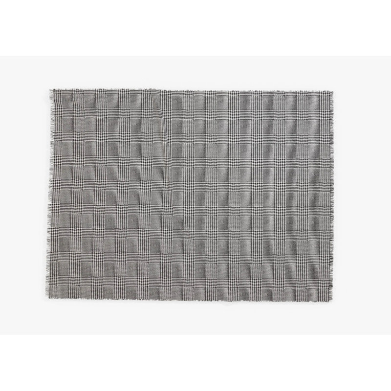 Bug Shield Outdoor Throw Blanket, Gray/White Houndstooth, 50" W x 60" L