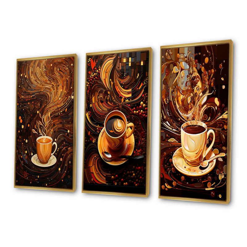 Tasse à café Coffee Dreamy, Cadre flottant doré, H 32 po x l 48 po
