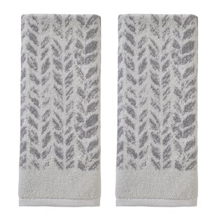 Modern Farmhouse Cotton Velour Embroidered Bath Towel Set