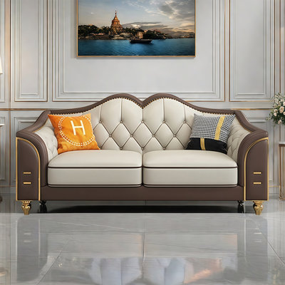 American light luxury simple straight row sofa