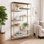 72"H x 40"W  Modern 5-Tier Display Shelf Unit with Marble-Look Surfaces and Open Storage