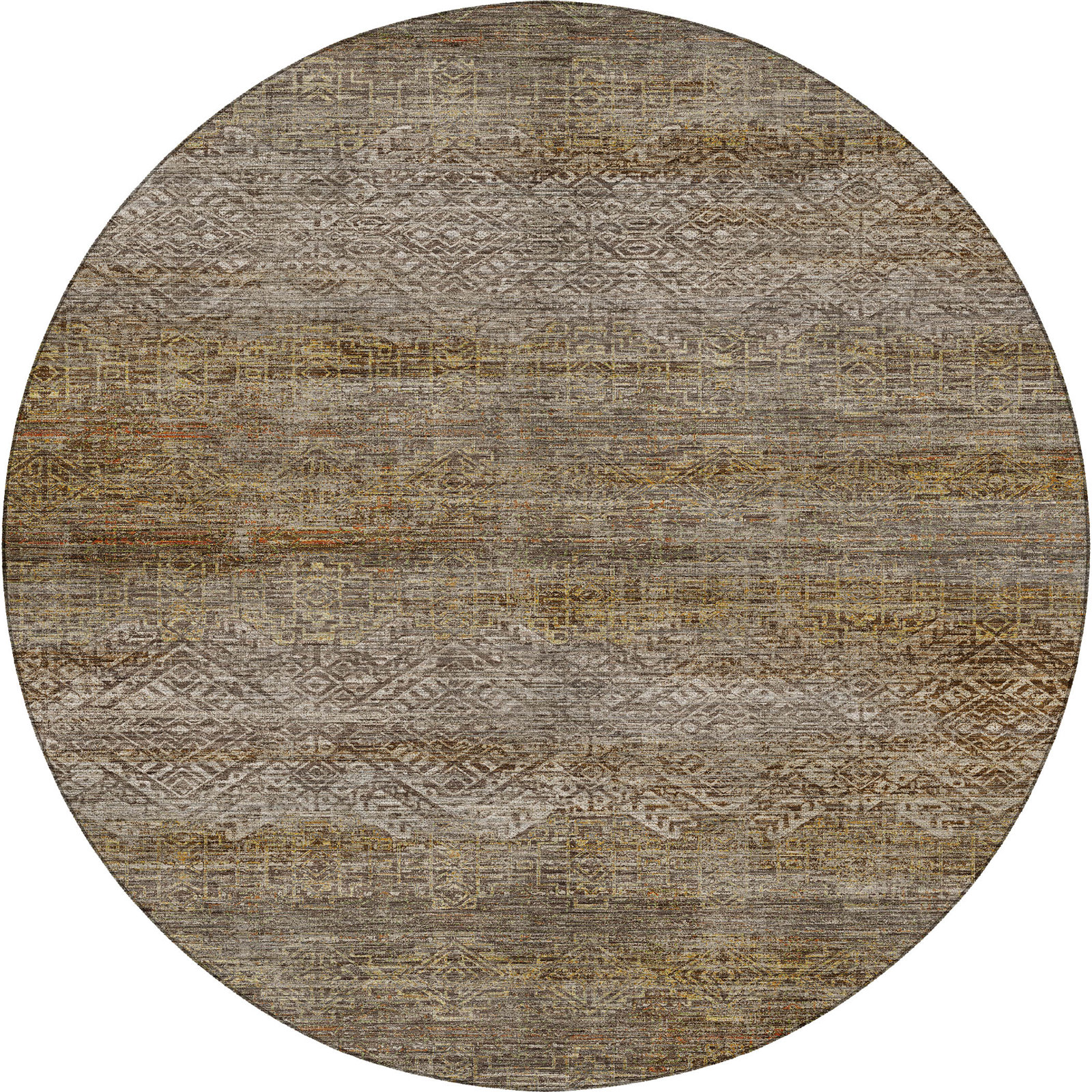Premium Machine Washable Tirico Casual Rug, Taupe, 8' Round