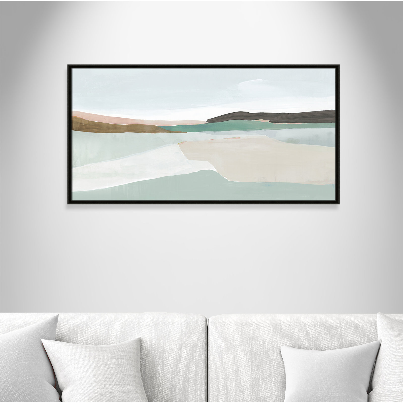 Ali "Sole of the Land I" Painting, 21.5" H x 41.5" W, Black