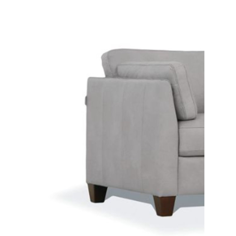 Fauteuil en cuir blanc poussiéreux (assemblé)