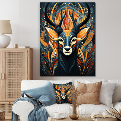 Orange orange, esprit de cerf - art mural animal cerf