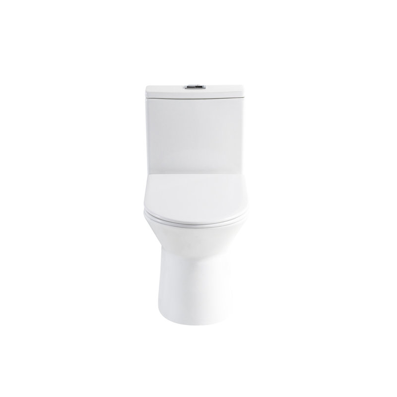 Comfort Chair Seat Toilet, 17" Height, Dual Flush 1.1/1.6 , Rimless Bowl, Soft Close, Gloss White, 12" Rough-In Flush, Close Seat, White Finish, Rough-In, Easy-Operate