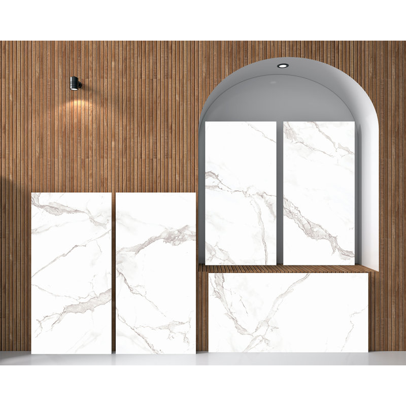 Carrelage simple 23 po x 47 po, Blanc / gris