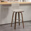 Tabouret de bar et de comptoir pivotant rembourré avec structure en bois massif et dossier en similicuir en forme de L-1724114213-1724114233