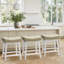 Extra Wide 19.7" Seat Counter Height Stool Modern Upholstered Wood Grey Saddle Barstools-1250697716