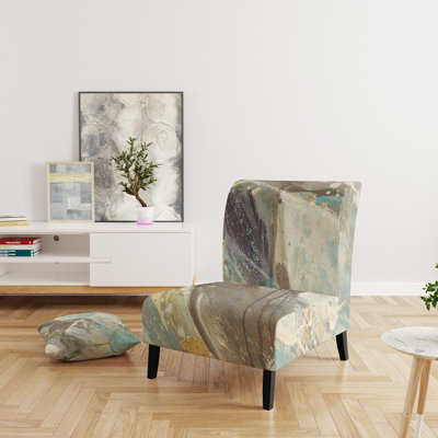 Fauteuil de chambre rembourré Blue Geometric Water
