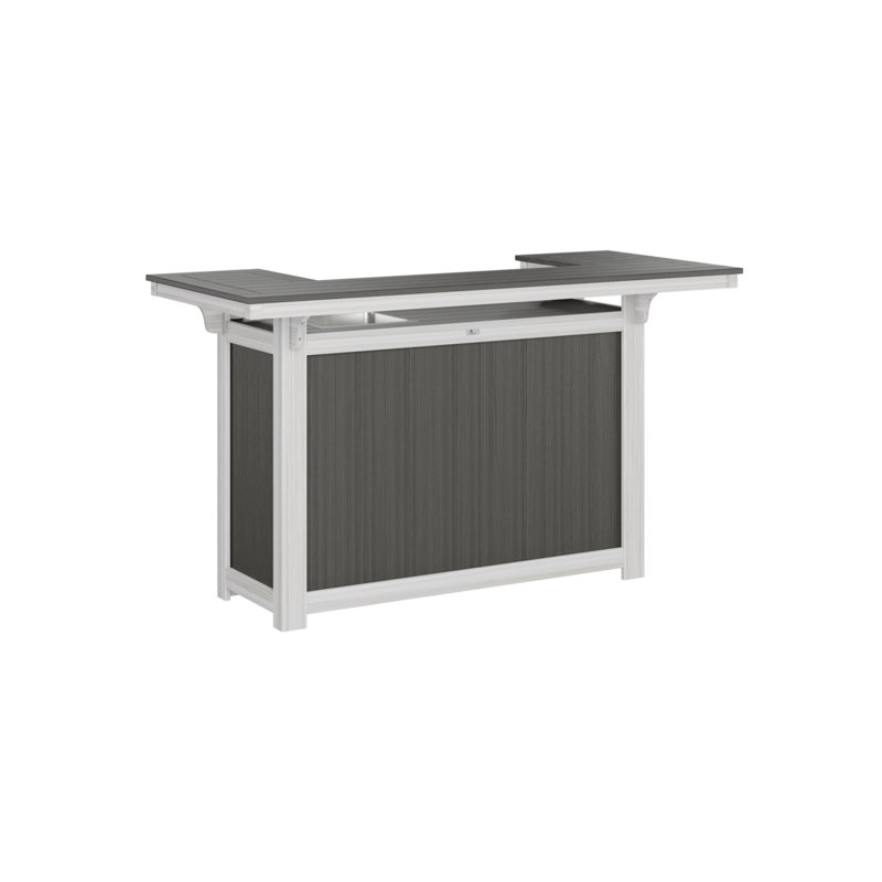 Outdoor Rectangle Bar Table, Coastal Gray, Seashell