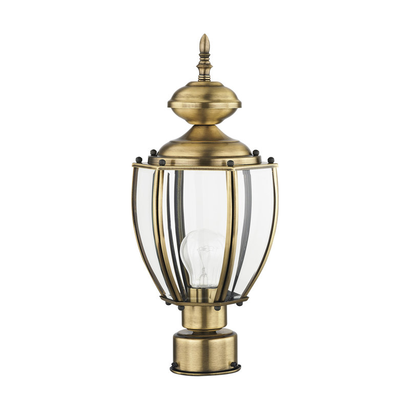 Tête de lanterne câblée à 1 lumière H 16,5 po Arelene, Laiton poli