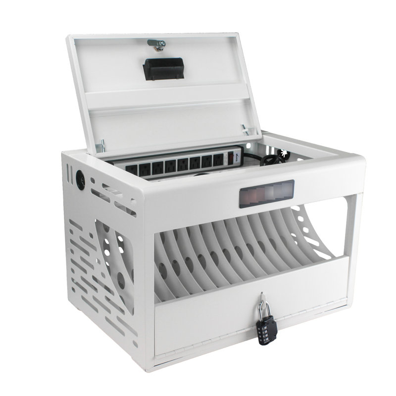 16 armoires de station de charge - verrouillables, blanches, pour, bureau, magasins et charges jusqu'à 16 appareils portables 16 ordinateurs portables / tablettes armoire blanche, rangement sécurisé