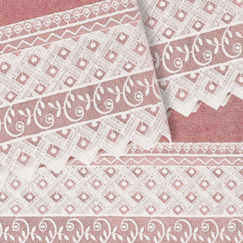 Aiden 3 Piece Turkish Cotton Towel Set, Tea Rose