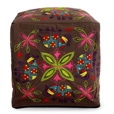 Housse pour pouf Elephant Blooms