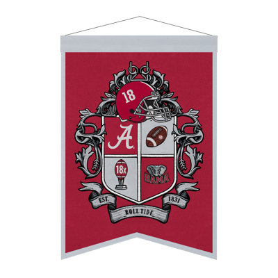 NCAA Alabama Crimson Tide Crest Banner Wall Decor | 15 x 22 in