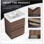 Ensemble de meuble-lavabo 24 po avec lavabo simple, meuble-lavabo sous-comptoir moderne avec double tiroir, meuble-lavabo sur pied autoportant, bois d'ingénierie, brun