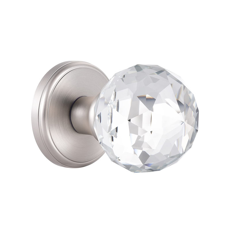 Coolnews Modern Grace Series Crystal Passage Door Knob, Satin Nickel