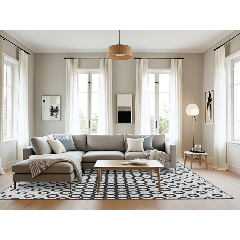 Tapis gris Power Loom, Rectangle 8 pi x 12 pi