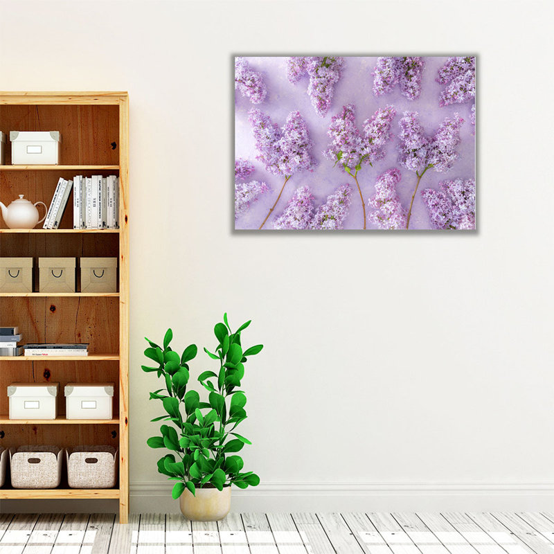 Lilas fleurs - reproduction d'art sur toile, H 18 po x l 24 po