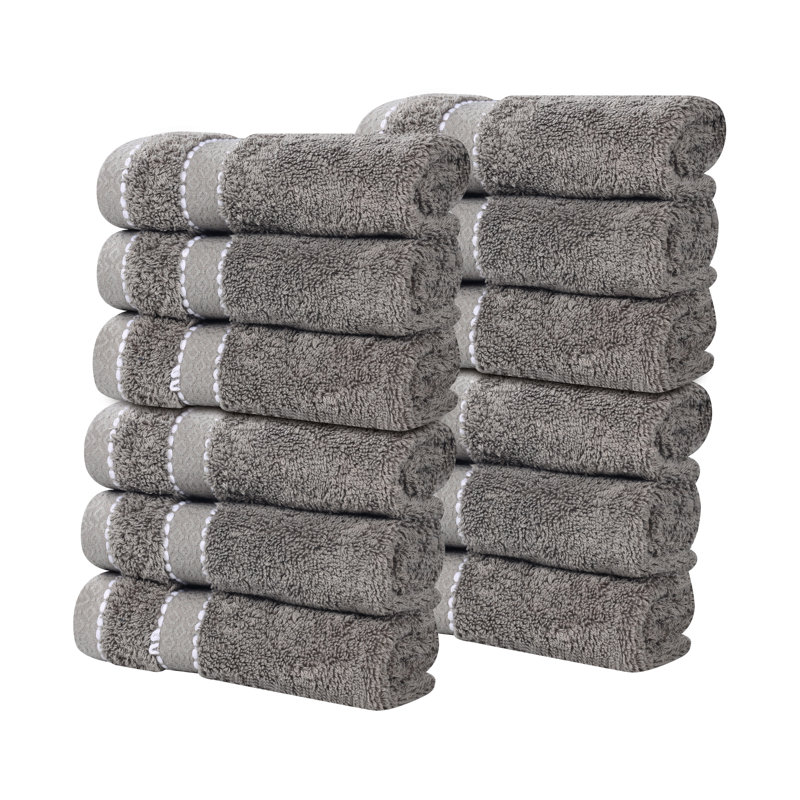 Fowlerville Egyptian Giza Cotton Wash Cloth, Charcoal