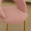 Ensemble de 1 chaises de salle à manger en tissu Teddy avec dossier incurvé et pieds en métal-135805996