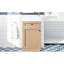 Meuble-lavabo de 18,5 po de style rustique avec lavabo en résine réversible, fabrication d'armoire, tablette intérieure réglable pour une solution de rangement personnalisée, poignées élégantes en alliage de zinc, surface à grain de bois, conception à fermeture en douceur