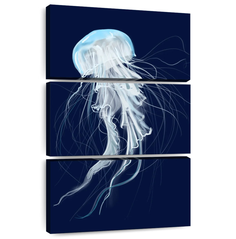 Brampt Wispy White Jellyfish, 23" H x 14" W