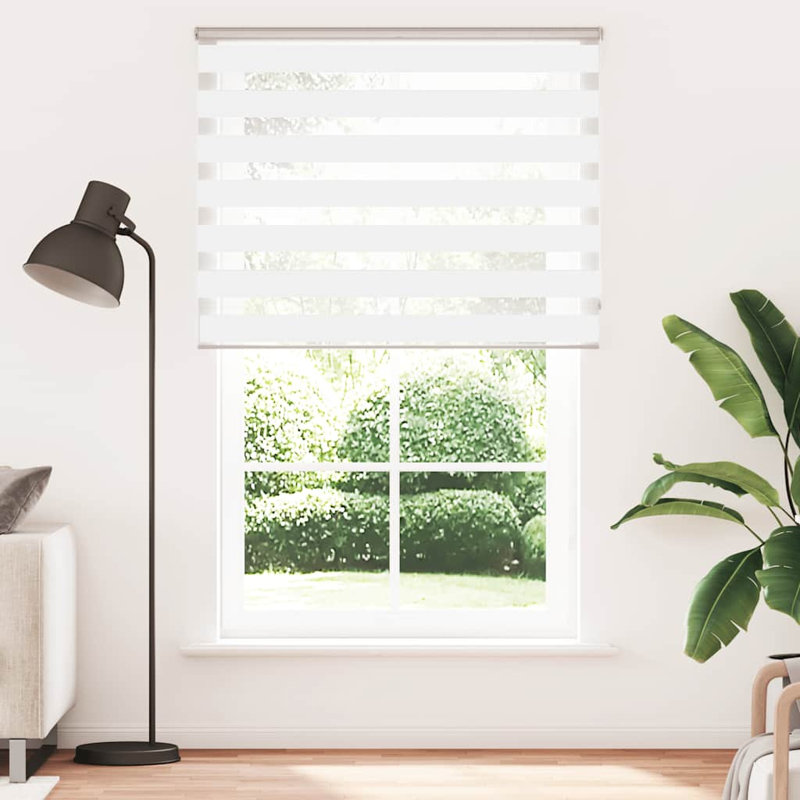 George Oliver Zebra Blind Polyester, White, 145cmW x 200cmL