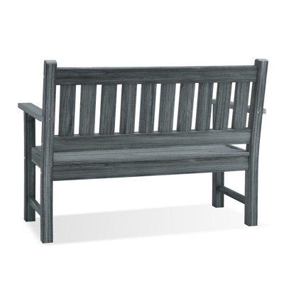 Outdoor Bench, 2-Person Garden Bench, Poly Lumber Patio Bench