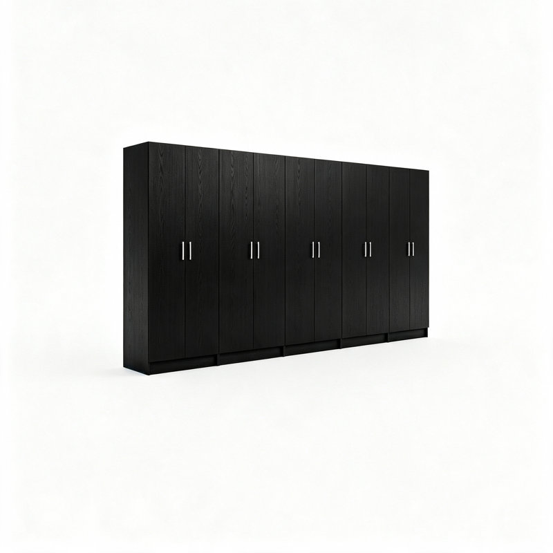 Armoire de rangement multifonctionnelle multifonctionnelle Modex noire (ensemble de 5 pièces), Black
