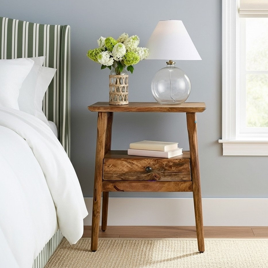 Akio Mango Nightstand, Brown