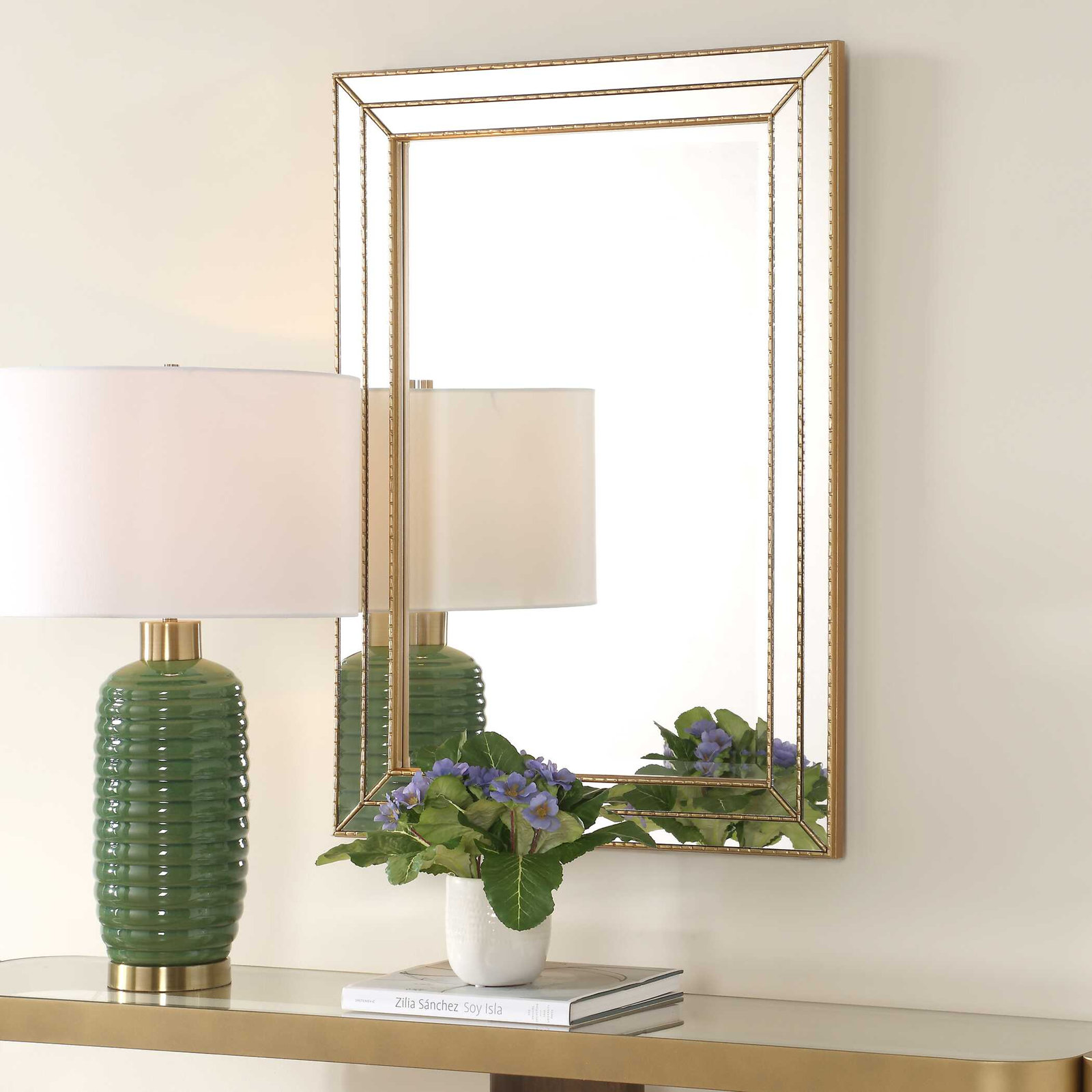 Almyra 24" Accent Mirror, Metallic Gold
