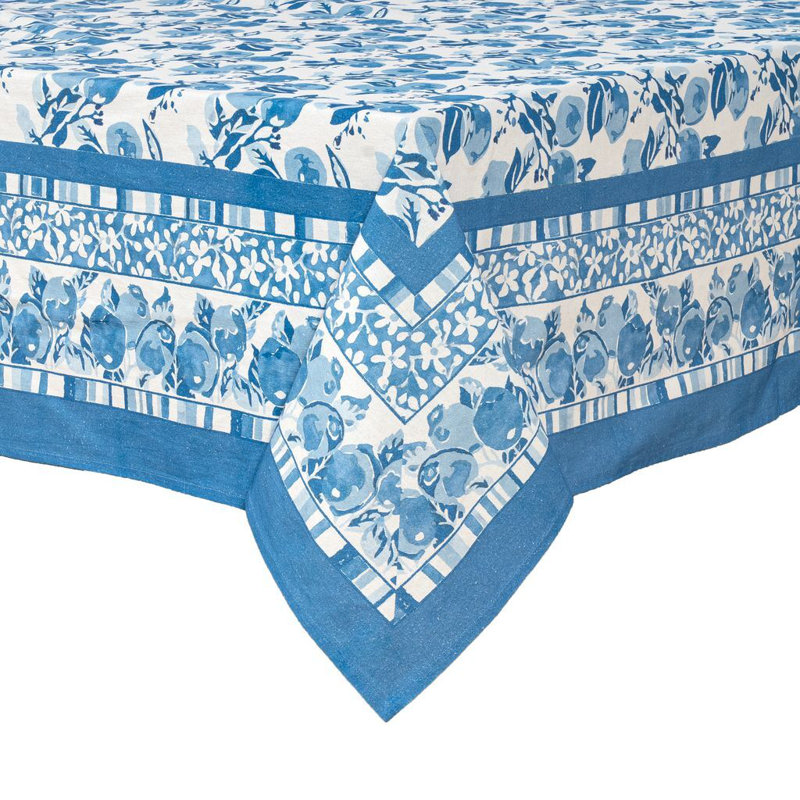 Citron Handmade Floral, Blue, 86" L x 59" W