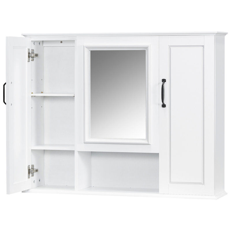 Armoire à pharmacie 36 po, armoire de rangement murale pour salle de bain, armoire murale moderne avec miroir, armoire à miroir avec 3 portes (meuble-lavabo non inclus)