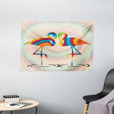 Wandteppich, Valentines Funky Birds, Mehrfarbig