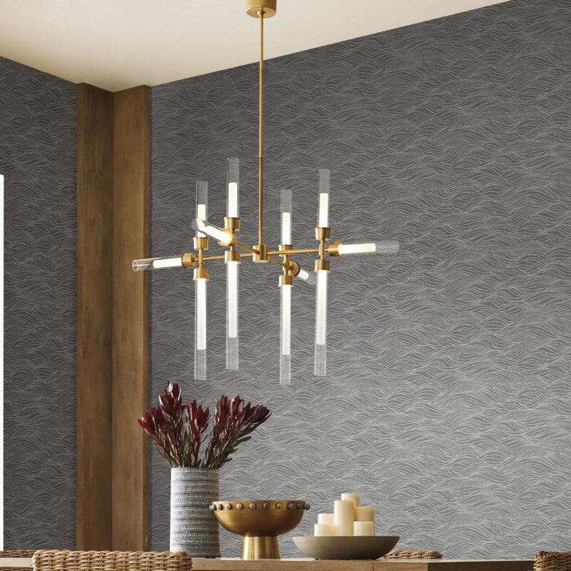 Rouleau de papier peint 27 pi x 27 po Conchita Sand Crest, Argent