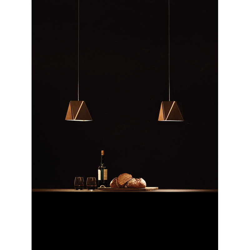 Calx 4 - Light Chandelier, Dark Stained Walnut/Brushed Brass