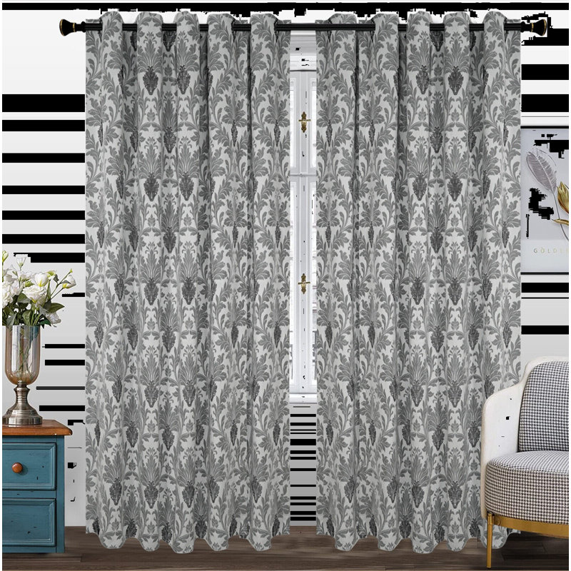 Derzon Room Darkening Curtain Pair, Silver, 117cm Width x 183cm Drop