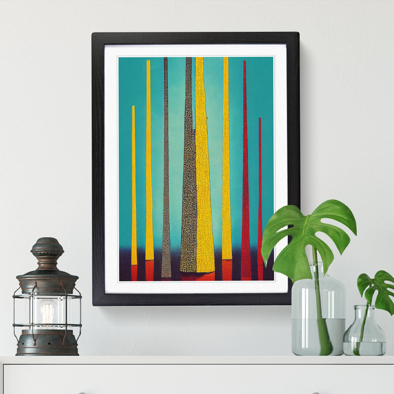 Tree Art - Single Picture Frame Print, 64cm H x 46cm W x 2cm D, Black