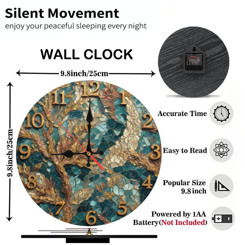 Horloge mosaïque Golden Tree
