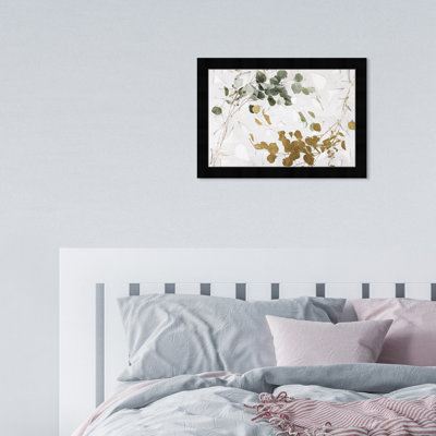 " Green And Gold Floral Botanicals " Painting Print